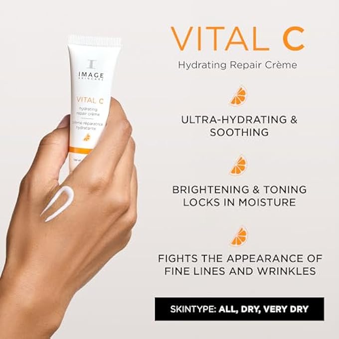 IMAGE SKINCARE , VITAL C HYDRATING REPAIR CRME, FACE NIGHT CREAM WITH HYALURONIC ACID, DISCOVERY SIZE, 1OZ - Image 2